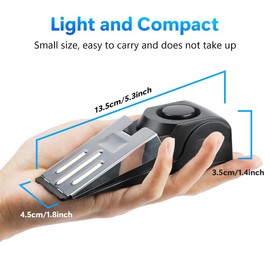 Flintronic 2PCS Door Stop Alarm, Portable Door Security Stopper Alarm, Adjustable Non-Slip Wdge Security Device with 120dB Alert, Door Wedges Indoors for Home Hotel Travel Intruder Alert Detection