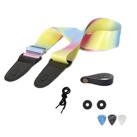 Colour Guitar Strap Bass Electric Guitar Straps,Adjustable PU Leather Ends Weave Bass Strap Guitar Accessories,Bass Strap for Acoustic/Electric/Guitars