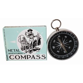 House of Marbles Adventurer's Portable Metal Compass, Pocket-Size Navigation Tool for Kids When Camping, Walking, Orienteering, Hiking, Boating, for Party Filler, Goodie Bags or Stocking Fillers