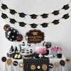 Graduation Decorations Class of 2025 Black Grad Banner Glitter Pre-strung
