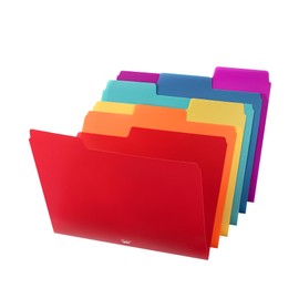 Mr. Pen- Poly File Folders, 1/3 Cut Tab, 6 Pack, Assorted Colors, Letter Size, Colored File Folders, Letter File Folders, Color Folders, Office File Folders, Office Supplies File Folders, File Folder