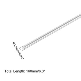 sourcing map 304 Stainless Steel Round Rods, 1.5mm x 160mm Solid Shaft Rods for DIY Craft Model Car Helicopter Airplane, Pack of 5