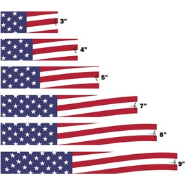 White Water Archery Non-Laminated Waving American Flag Arrow Wraps 15pc Choose Length Width (7, 1)