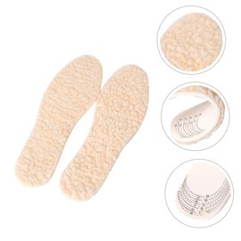 FRCOLOR 4pairs Boys and Girls Warm Insoles Breathable Cuttable Imitation Wool Shoe Inserts for Beige for Comfort and Foot
