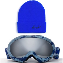 Kids Boys Girls Snow Goggles Anti-Fog Dual Lens UV400 Ski Goggles Blue Flash