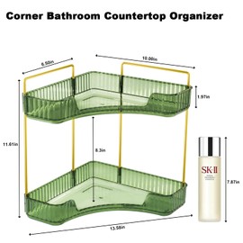 MOACC Make Up Cosmetic Organiser, Skincare Beauty Organiser, Make Up Cosmetic Box Storage Box Made of Plastic for Dresser Bedroom Bathroom Green