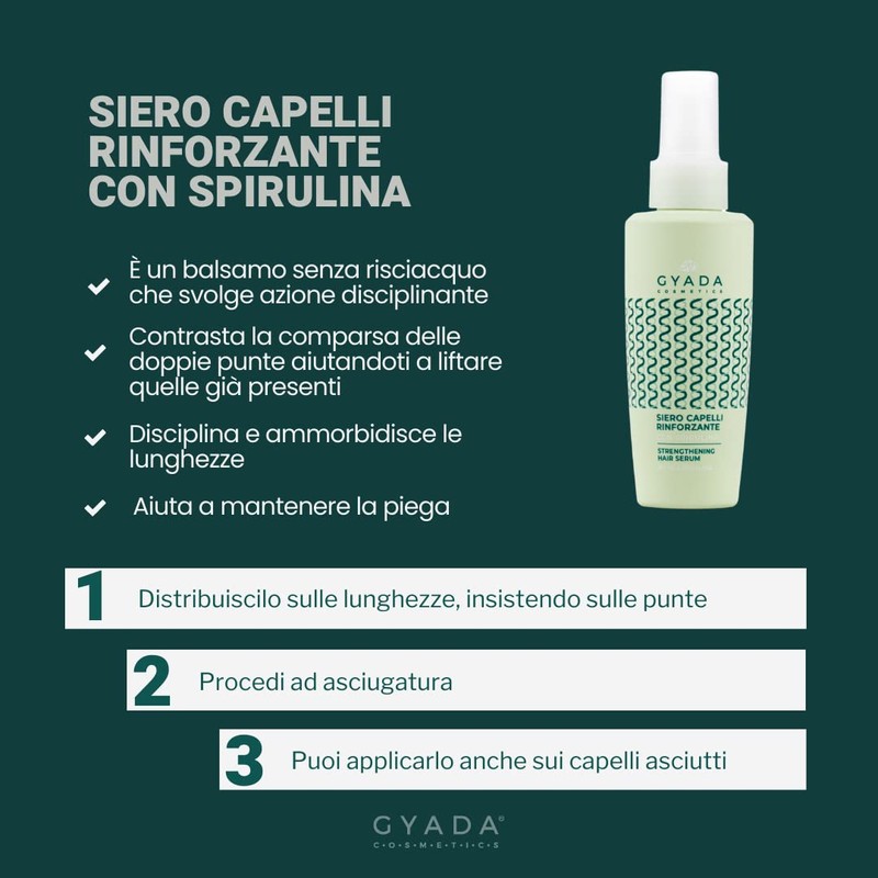 GYADA COSMETICS Powerful Hair Serum with Spirulina, No Rinse, Regenerating,