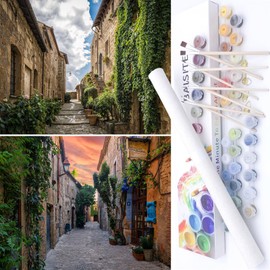 BAISITE Paint by Numbers Kit for Adults Beginners,12" Wx16 L 2 Pack Canvas for Painting Kits for Adults in Colorful Box-PBN277-278