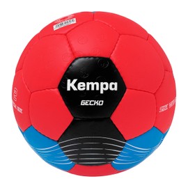 Kempa Unisex Youth Gecko Handball Play Ball and Training Ball Soft and Non-Slip Outer Material Suitable for Playing with Resin, Red/Kempa Blue