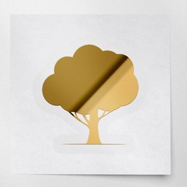 Decal Stickers of Tree Silhouettes (Metallic Gold) (Set of 2) Luxury Weatherproof Vinyl Decal Stickers for Laptop Desktop Smartphone Car Dirt Bike Wall Room Mason Jar - BICVER1e49612GOW19Y24fi