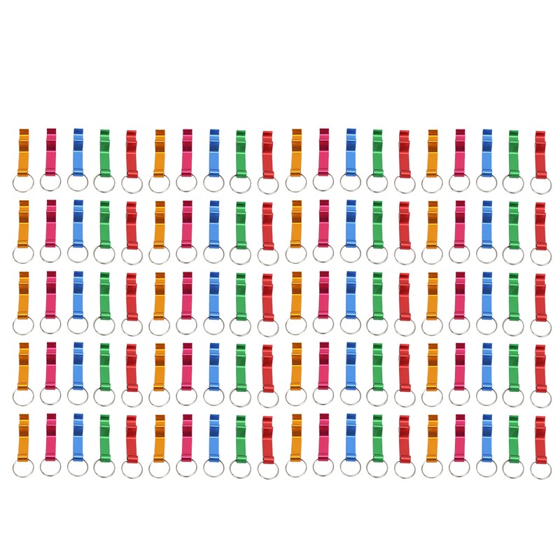 100pcs Bottle Opener Keychain Colorful Aluminum Alloy Can Opener Key