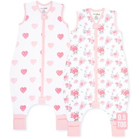 Mama Cheetah Baby Sleeping Bag with Feet, 0.5 Tog, Summer Sleeping Bag, Organic Cotton Baby Sleeping Bags, Sleeveless, Baby Sleeping Bag with Legs for Infants, Children, Boys, Girls, 90 cm (Baby Height 90-100 cm)