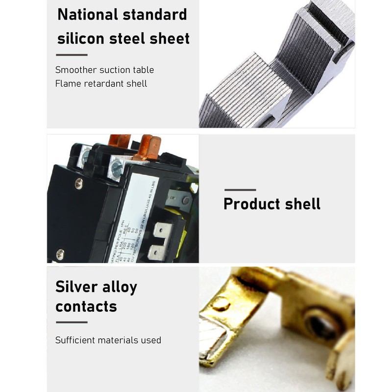 LCK3 3P 30A AC Contactor Heat Resistant PP Shell Silver