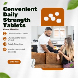 SunVit-D3 Vitamin D 800IU Tablets - Cholecalciferol Vitamin D Tablets Support The Maintenance of Bone, Teeth, Muscle & Immune System | Made in UK & GMP Approved - D3 Vitamins 28 Convenient Tablets