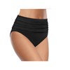 Tempt Me Women's Black High Waisted Bikini Bottom Tummy Control