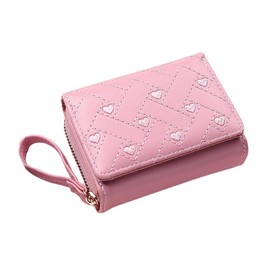 Diyafas Women's Small Wallet Embroidered Heart Coin Purse Tri-fold Card Holder with Multiple Card Slots