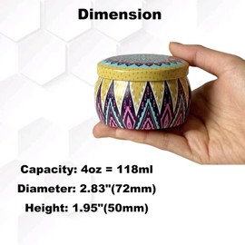 4 oz 12 Pcs Candle Tins 6 Colors Premium Matte Full Golden Candle Jars for Candle Making, Candle Tin with Lids for Candle Making, Bulk Empty Candle Containers