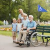Wheelchairs Safety Flag with 5.3ft Retractable Flagpole and Sturdy Clamp,