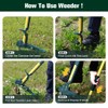 BULUNOW Weed Puller Tool, 50IN Long Handle 4 Claws Stand