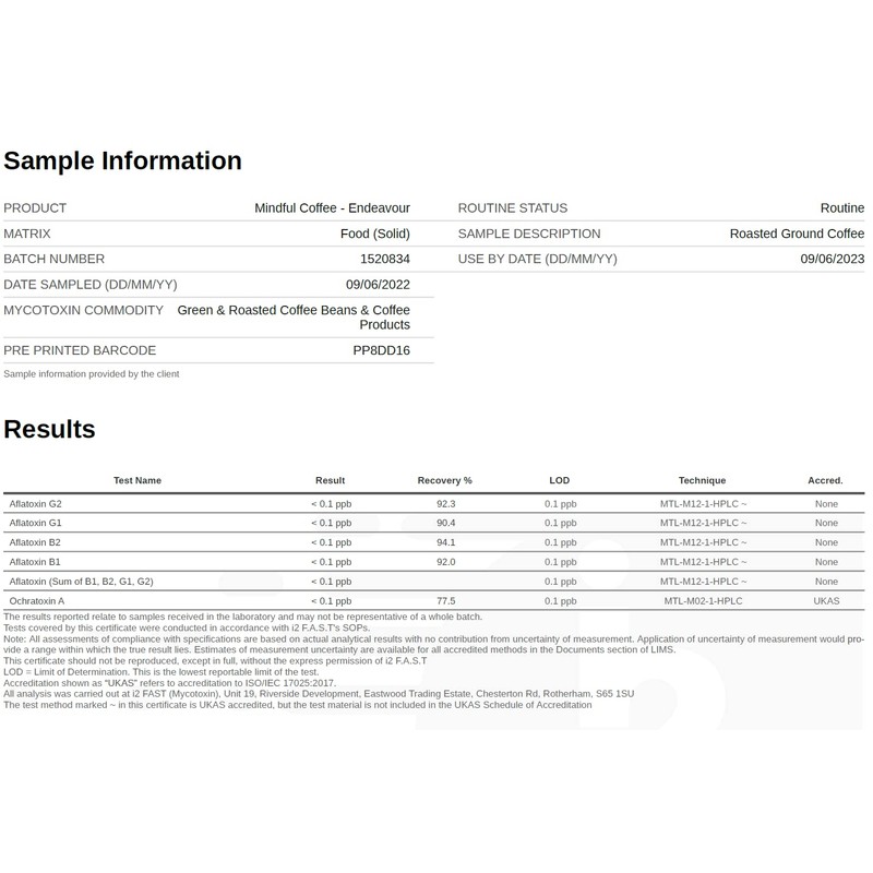 Mindful Coffee - Endeavour | Dark Roast | Mycotoxin Free