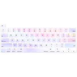 MOSISO Keyboard Cover Silicone Skin Compatible with MacBook Pro 13 inch 2020 A2338 M1 A2289 A2251 & Compatible with MacBook Pro 16 inch 2020 2019 A2141 Retina Display Touch ID,Colorful Clouds