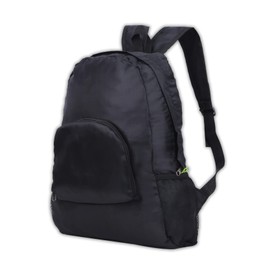 St.espoir Thin, Compact, Nylon, Foldable, Backpack, Black, Subbag, Eco Bag, Shopping Bag, Thin and Not Bulky, Neat Storage, Black