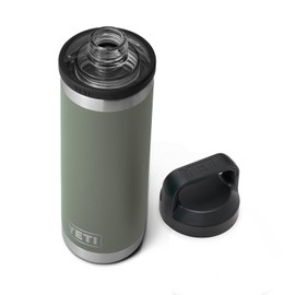 YETI Rambler 18 oz Bottle, Vacuum Insulated, Stainless Steel with Chug Cap, Camp Green