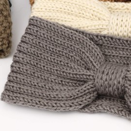 DRESHOW Crochet Ear Warmer Headband Soft Knit Turban Stretch Headbands Warmer for Women Winter 6 Pack