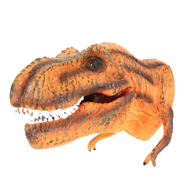 Soft Dinosaur Head Hand Puppet Kids Child Stories Role Play