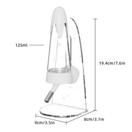 4.2 Oz Hamster Water Bottle with Stand No Drip for Syrian Dwarf Hamsters, Gerbils, Little Mouse, Small Pet Rodents (White, with Stand)