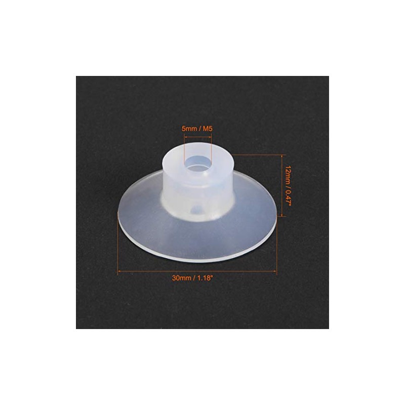 uxcell Suction Cups, 30mm Diameter x M5 Joint Silicone Vacuum