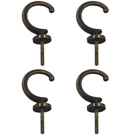 pson 4Pcs Curtain Holdbacks, Wall Mounted Zinc Alloy Drapery Tieback Hooks for Window Drapes, Clothes, Towel Holder(Antique Bronze)