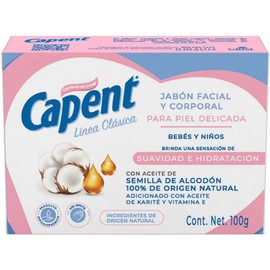 Capent, Jabón Facial y Corporal en barra para bebés y niños | Piel delicada, 100 g