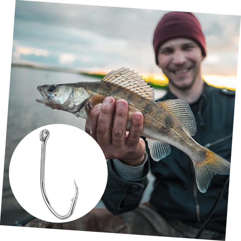 WOONEKY Enhanced Catch Rate 50pcs Stainless Steel Hooks for Catfish