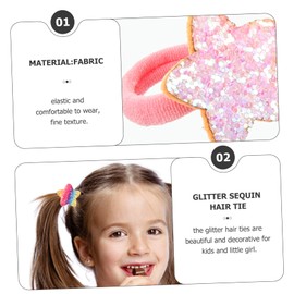 FRCOLOR 5 Pairs of Sequin Elastic Band Glitter Hair Bobbles for Children Hair Bobbles Small Girls Hair Bobbles Elastic Hair Bobbles Glitter Star Hair Bobbles Hair Ropes Made of Fabric