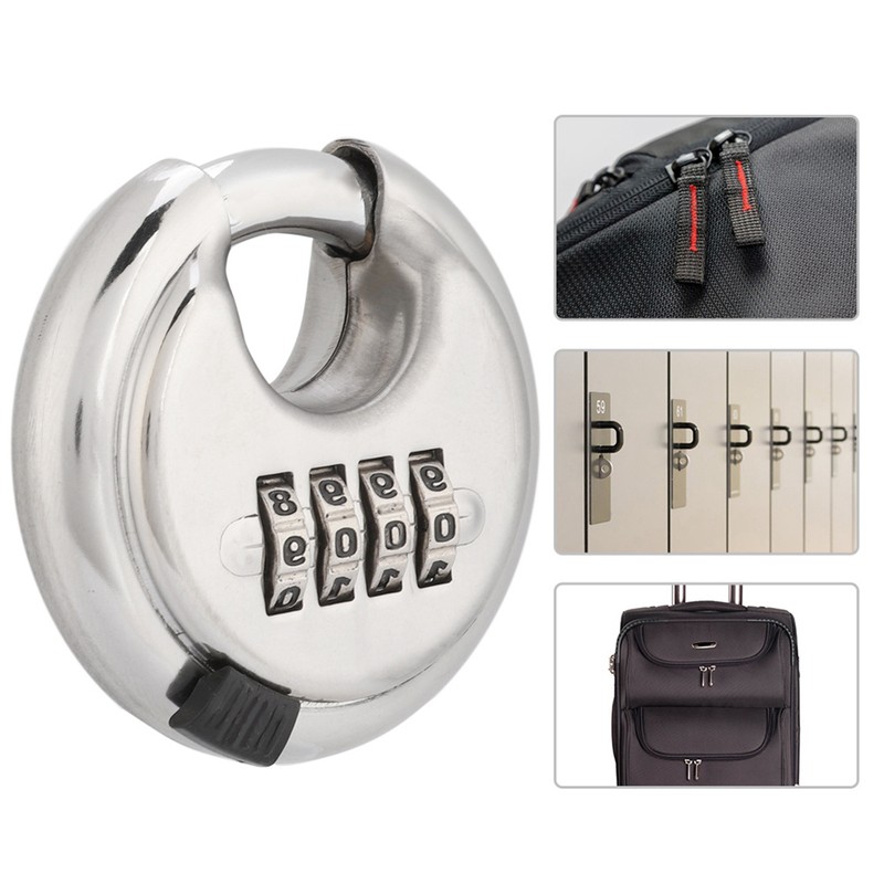 Stainless Steel Password Round Padlock Key 70mm thickened 9, 5mm