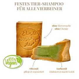 Carenesse Natural Dog Soap with Olive Oil 1 x 180 g I Vegan Fur Soap I Animal Shampoo for All Coat Types I Cleaning & Grooming for Pets I Solid Dog and Cat Shampoo without Chemicals & Plastic