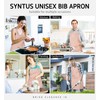 Syntus 2 Pack 100% Cotton Adjustable Bib Apron with 2