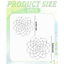 TPZORJX Pack of 2 Flower Arrangement Holders, Stainless Steel Flower Arrangement Holder, Floral Reusable Flower Grid for Attaching Plants, Flower Arrangements, Vase Plants (Silver)