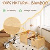 HOMMOW Montessori Table and Chair Set,Bamboo Wood Weaning Table and