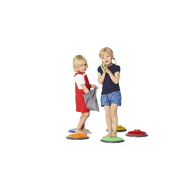 GONGE Tactile Sensory Discs - Starter Set - 10 Textured Stepping Discs, Sensory Exploration, Cognitive Development - Includes Blindfold - Ages 1+, Vibrant