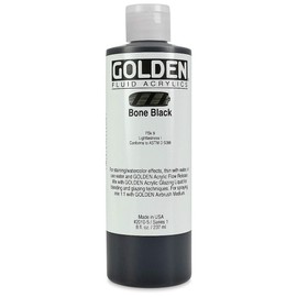 Golden Fluid Acrylics - Bone Black 8 oz Bottle
