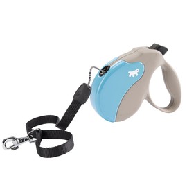 Ferplast Retractable Dog Lead Extendable Dog Leash AMIGO CORD M, Retractable cord, 5 m, max 25 kg, Light Blue