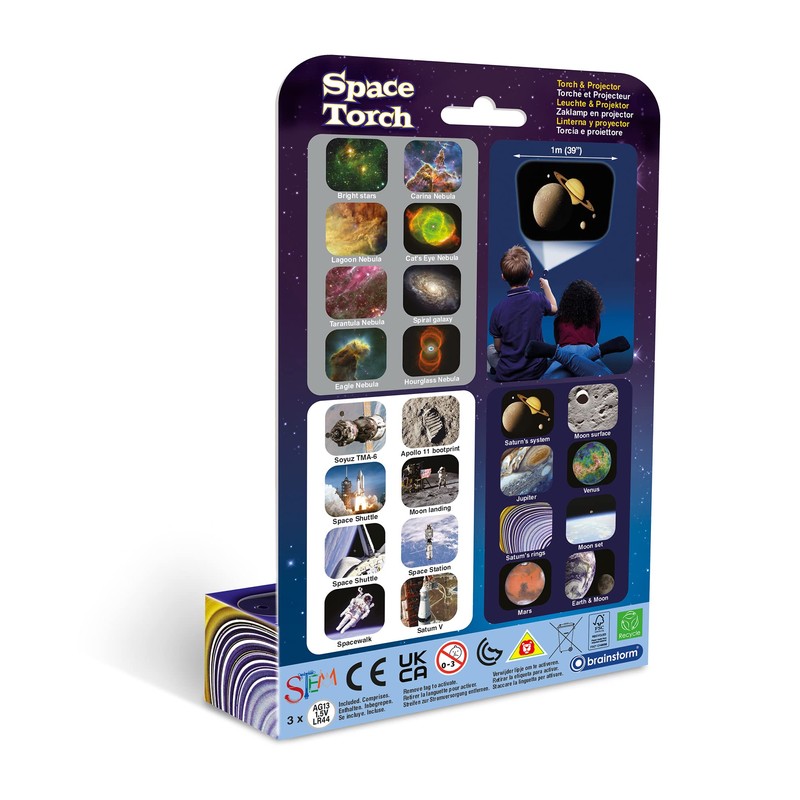 Brainstorm Toys E2008 Space Torch & Projector, Blue, 11cmx3cm