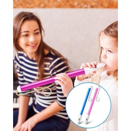 Zhenghebuy Slide Whistle Toy Children,2 PCS Plastic Instruments for kids,Slide Blow Flute with Stainless Steel Sliding Rods for Beginners,Birthday Gift(Blue,Purple)