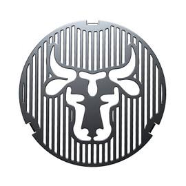 tuning-art GE01-20 Grill Insert | Round | Bull Motif | Steel | Cooking Grate for Griddle Plancha Size: Grill Insert Diameter 20 cm