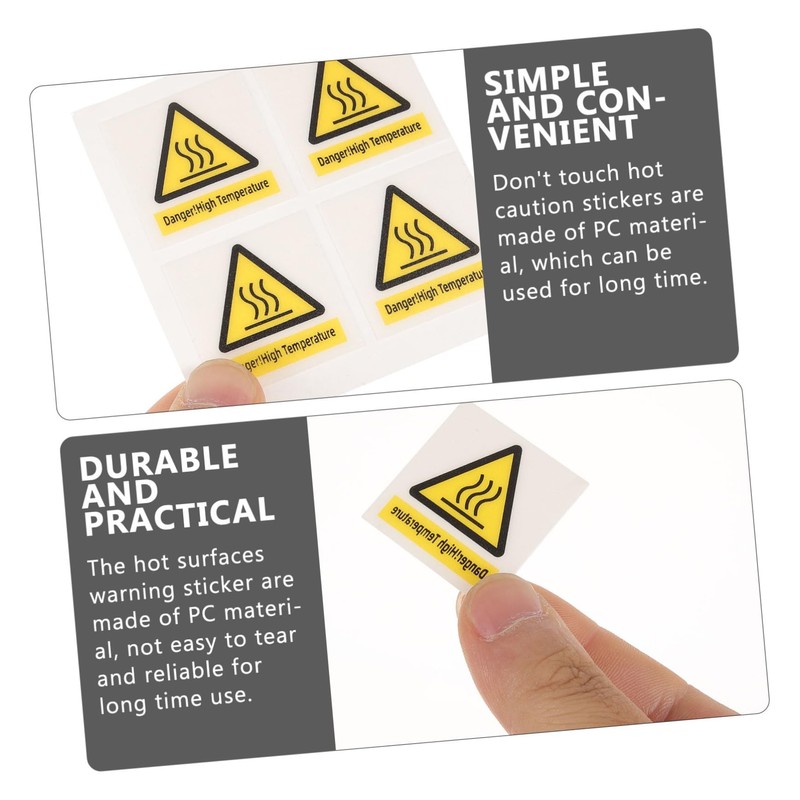 IWOWHERO Scald Warning Decal Stickers 10 Sheets High Temp Label