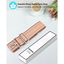 GINJKGO Silvery Purse Straps Replacement Crossbody - Guitar Strap for Purses Crossbody, Wide Shoulder Strap for Crossbody Bags, Bag Strap for Handbag,for Her,Pink Dreamy Stellar
