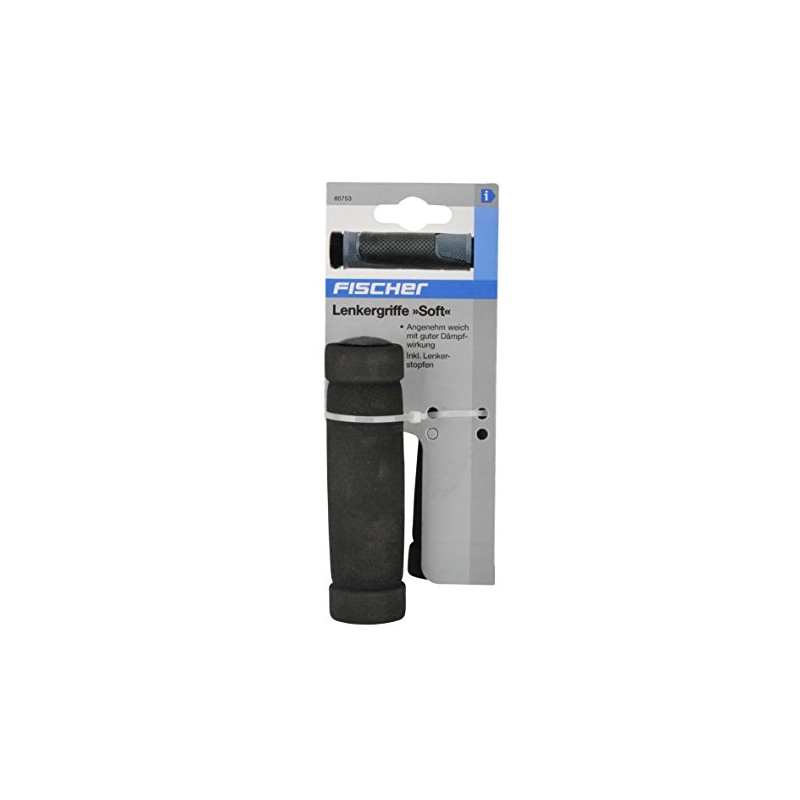 Fischer 85753 Soft Manopole Manubrio Bicicletta Nero, Taglia Unica