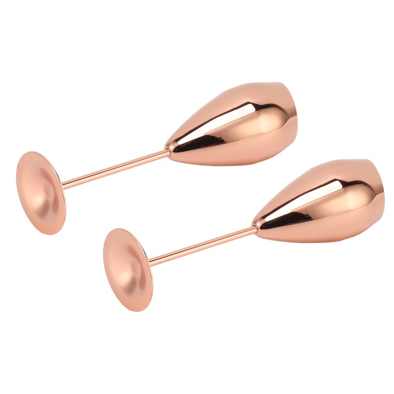 2pcs Copper Champagne Flutes Set Sturdy Thick Bottom Stainless Steel